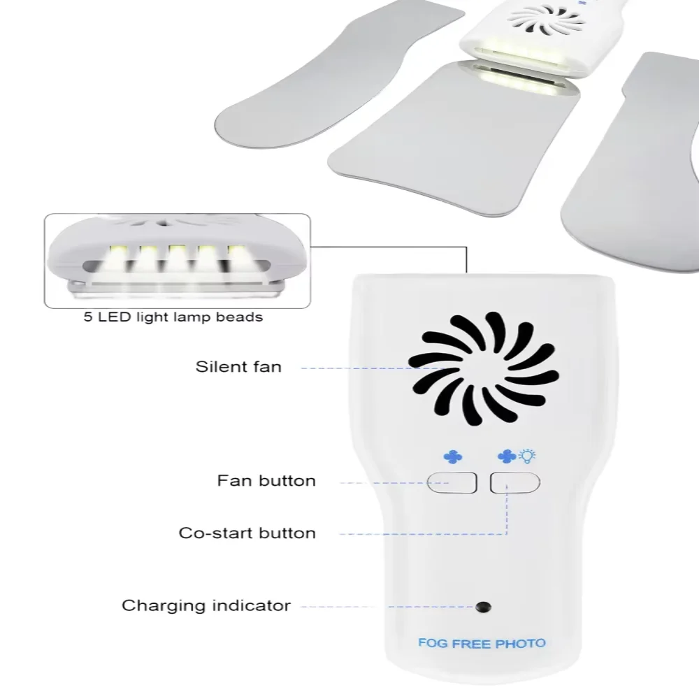 

Dental LED Anti-Fog Intraoral Mirror Defogging Reflector for Oral Photography Clinical Exam