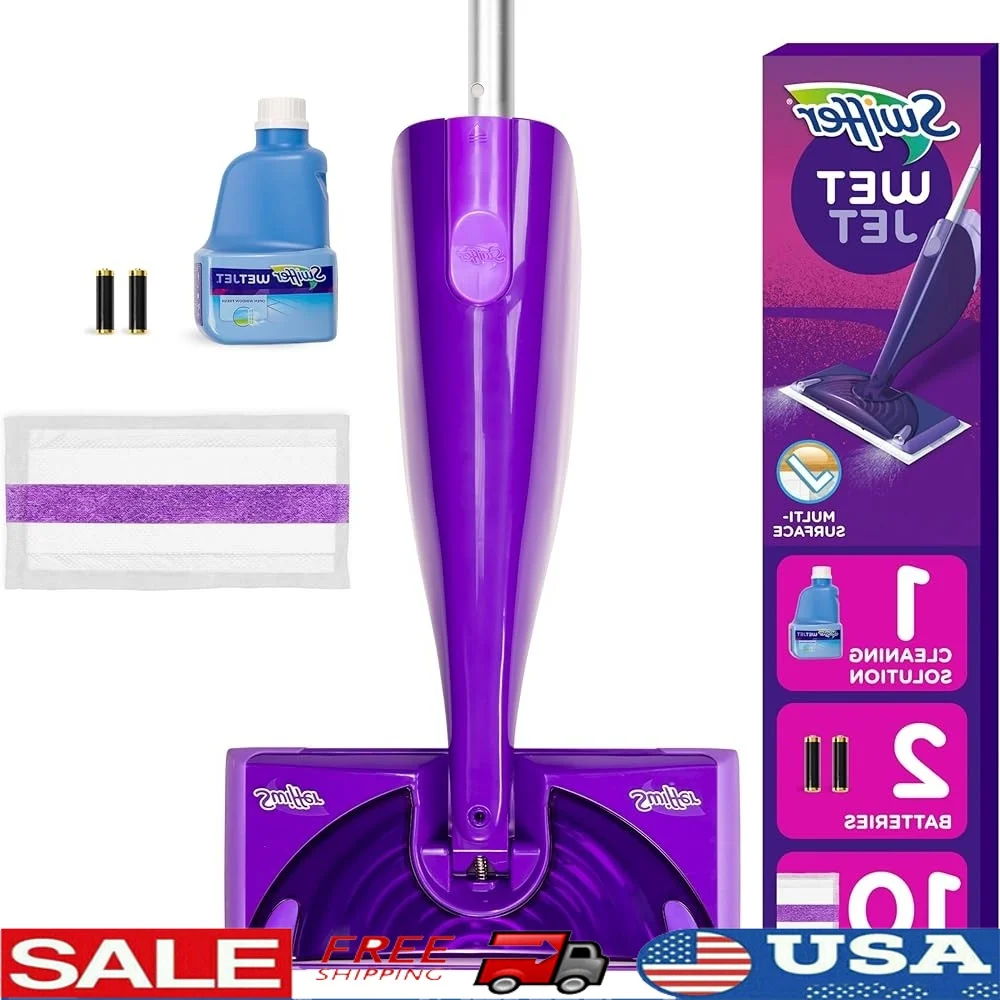 

Набор для чистки швабры с распылителем WetJet Power Mop 10-подушечное средство для чистки Батарейки Простая сборка Эффективная чистка твердого пола