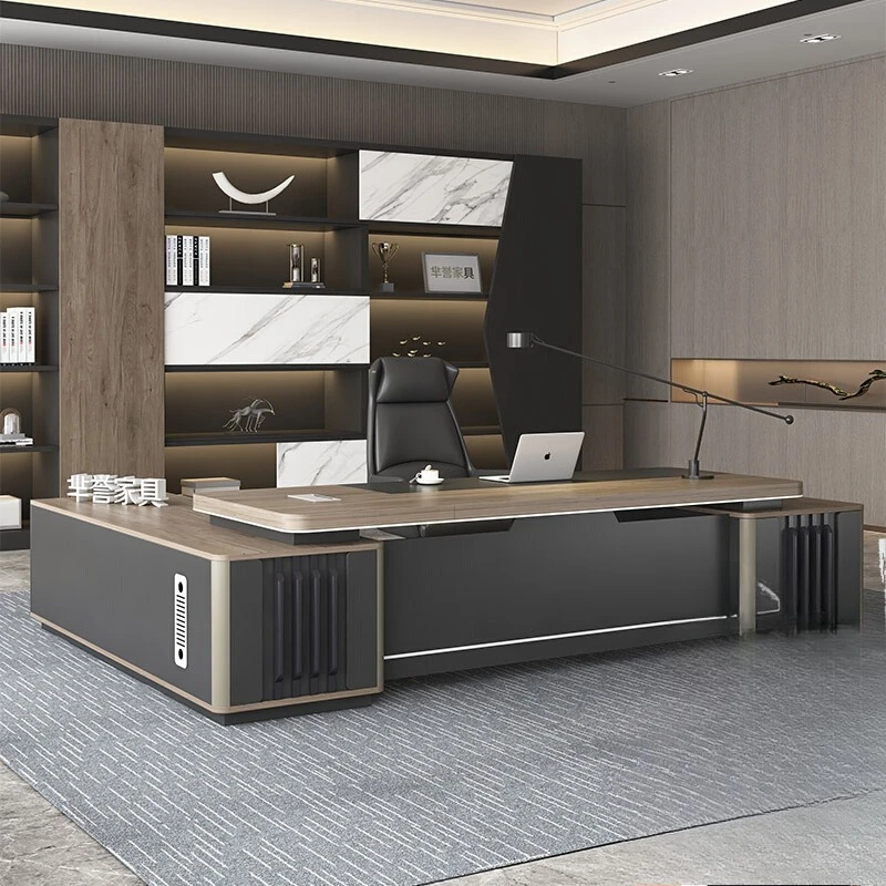 

L Shape Luxury Office Desks Asthetic Bureaux Work Executive Desks Desktop Bedroom Mesas De Escritorio Furniture