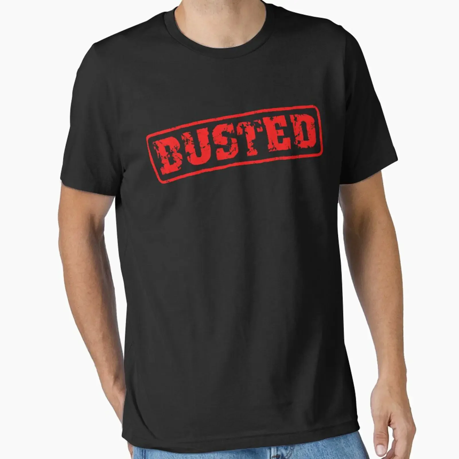 BUSTED designed and sold by JacobSteven vintage Washed Stylish Stretched graphic Casual Comfortable Soft Top For Everyday Wear