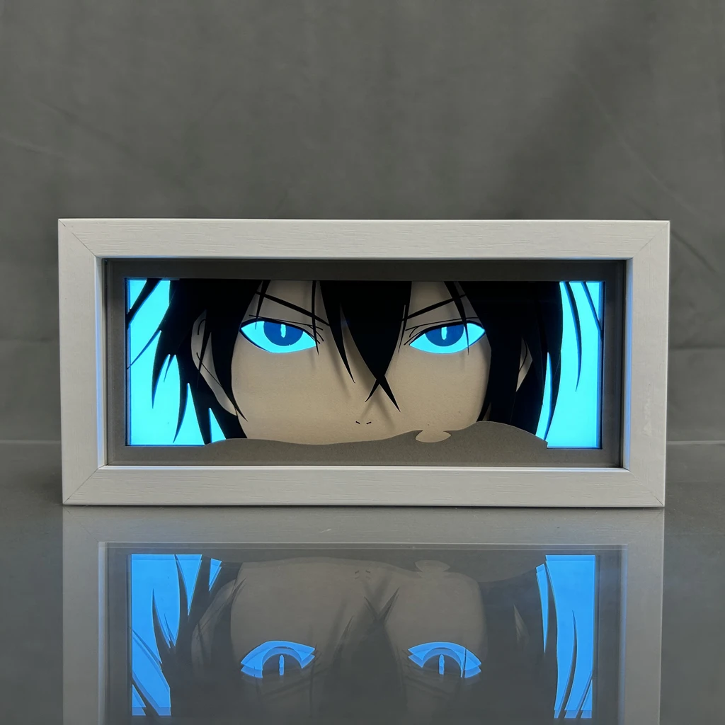 Noragami Paper Cut Light Box Yato Lightbox for Bedroom Decor Nightlight Desk Anime Shadow Box Kids Birthday Gift Table Lamps