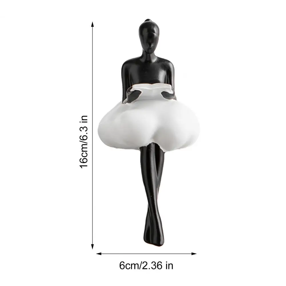 16cm Cloud Girl Sculpture Abstract Ballerina Girl Holding Ball/Reading Statue Resin Black Gold Figure Tabletop Decor For Office