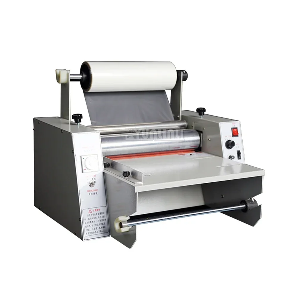 

DC-380 Laminating Machine 110V-220V Anti-curl Laminating Machine 365mm Width Single and Double Sided Steel Roller TEMP Control