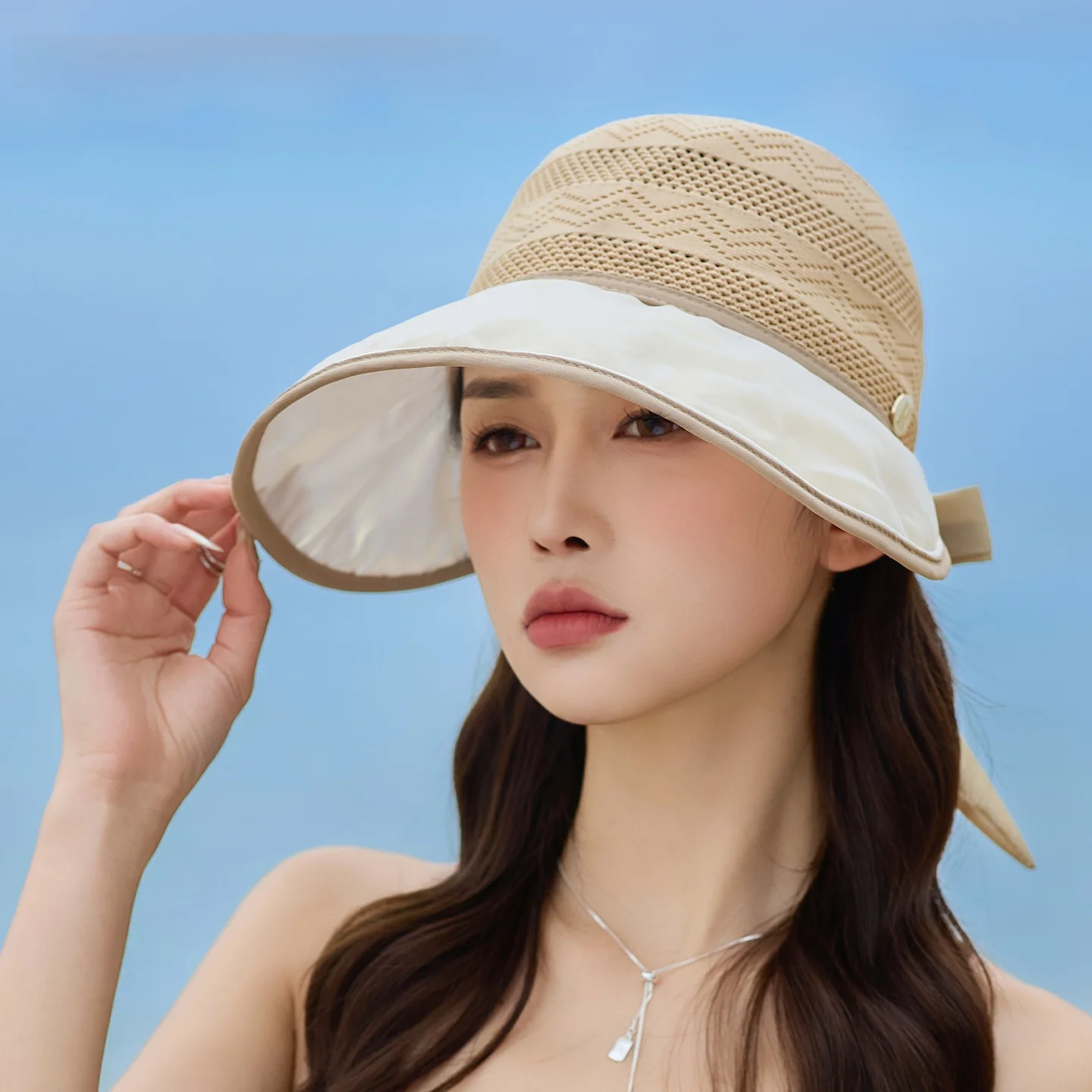 charlize-boutique-officielle-2026-nouveau-chapeau-de-plage-d'Ete-pour-vacances-chapeau-de-protection-solaire-pour-femme-protection-uv-respirant-ajoure