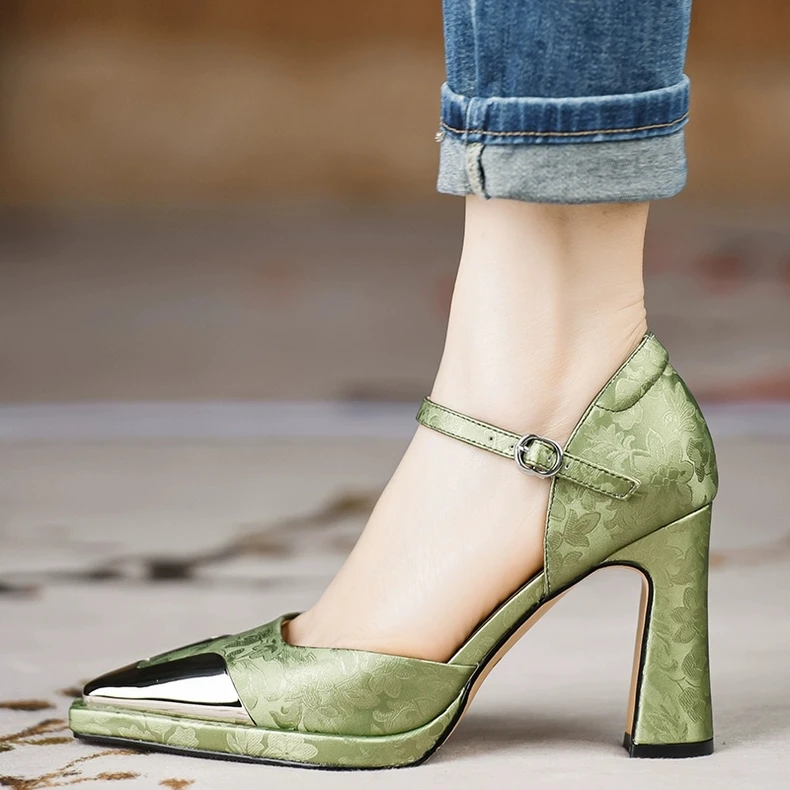 Luxury High Heels Women\'s Fashion 2026 Spring and Autumn Slippers Thick Heel Designer Casual Shoes Only Zapatos De Mujer