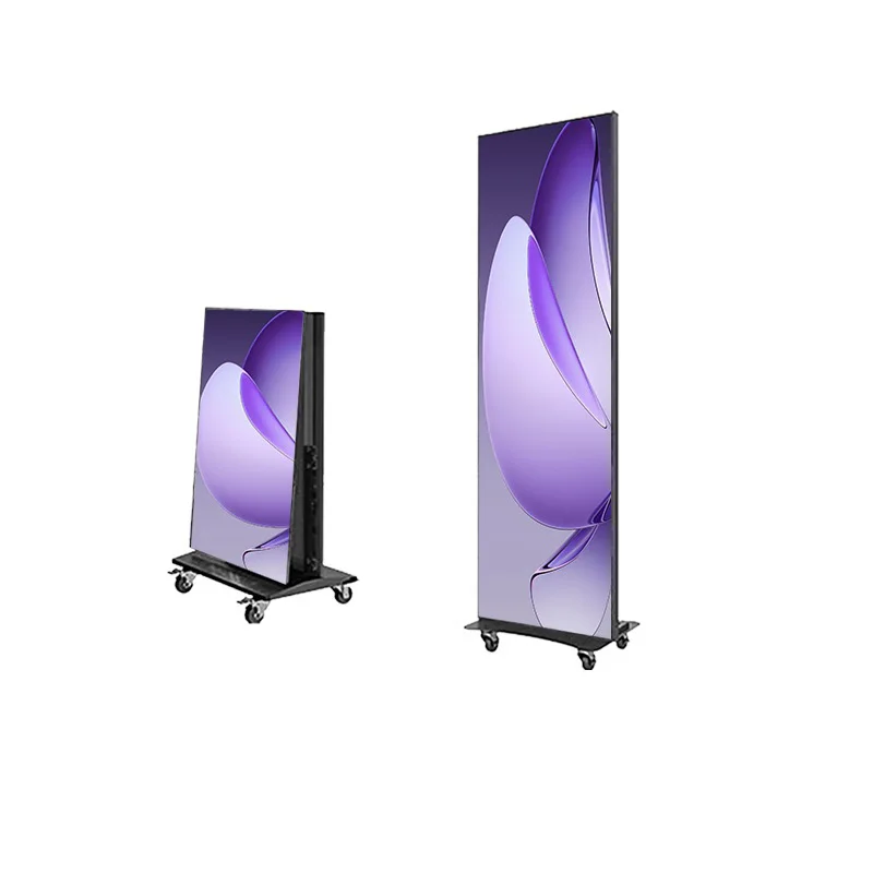 High Refresh Rate P1.86 Full Color Ultra Thin Design Indoor Foldable Led Poster Screen High Brightness Remote Management Easy