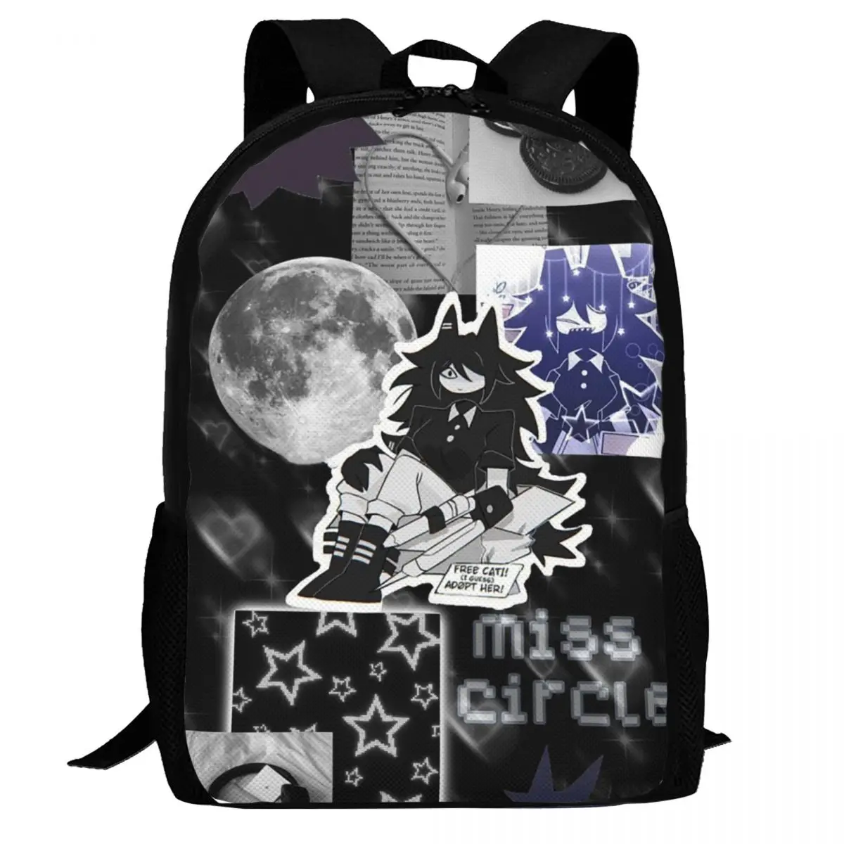 Miss Circle Game Backpack Daypack Large Capacity Boys Girls BookBag School Bag Shoulder Bags for Men Women