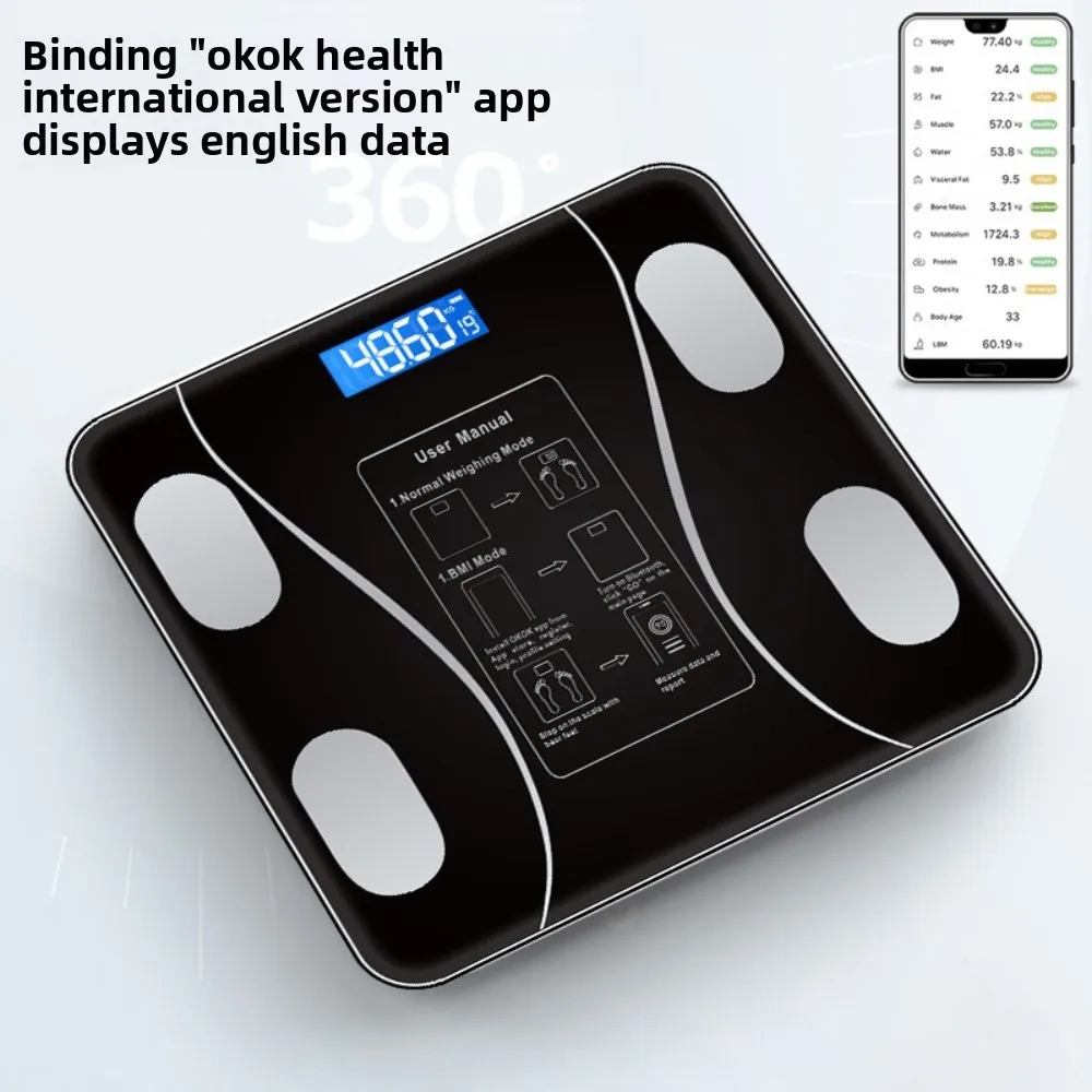 Rechargeable Smart Electronics Body Weighing & Fat Scale A Must-have Body Scale for Bathroom Home Gift for Weight Loss Exercises