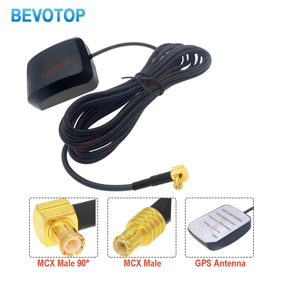 Car GPS Antenna MCX Male Connector Cable Magnetic GPS Receiver Auto Aerial Adapter for Car Navigation Night Vision Camera Player