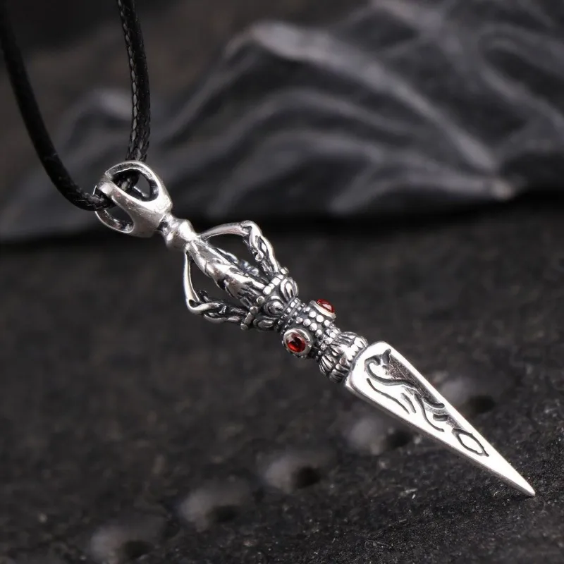 BOCAI New S990 Silver Subduing  Personality Domineering Man Pendant Vajra Pestle Good Luck Jewelry Accessories Birthday Gift