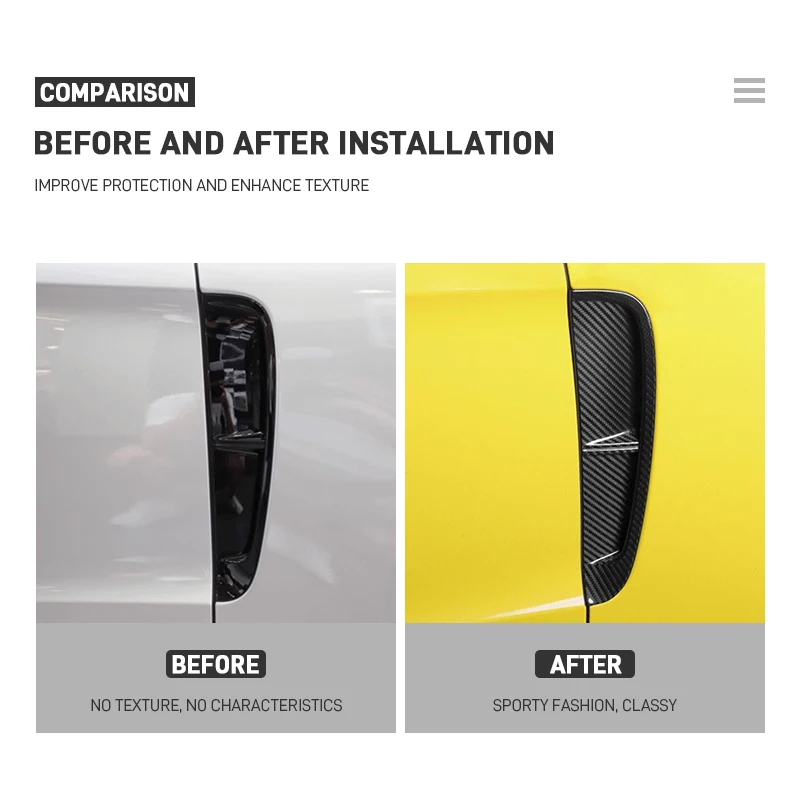 لبورشه باناميرا 971 2017-2023 ريال ألياف الكربون الجافة سيارة الجانب تنفيس الحاجز غطاء الكسوة Canard الفاصل المفسد الخارجي #5