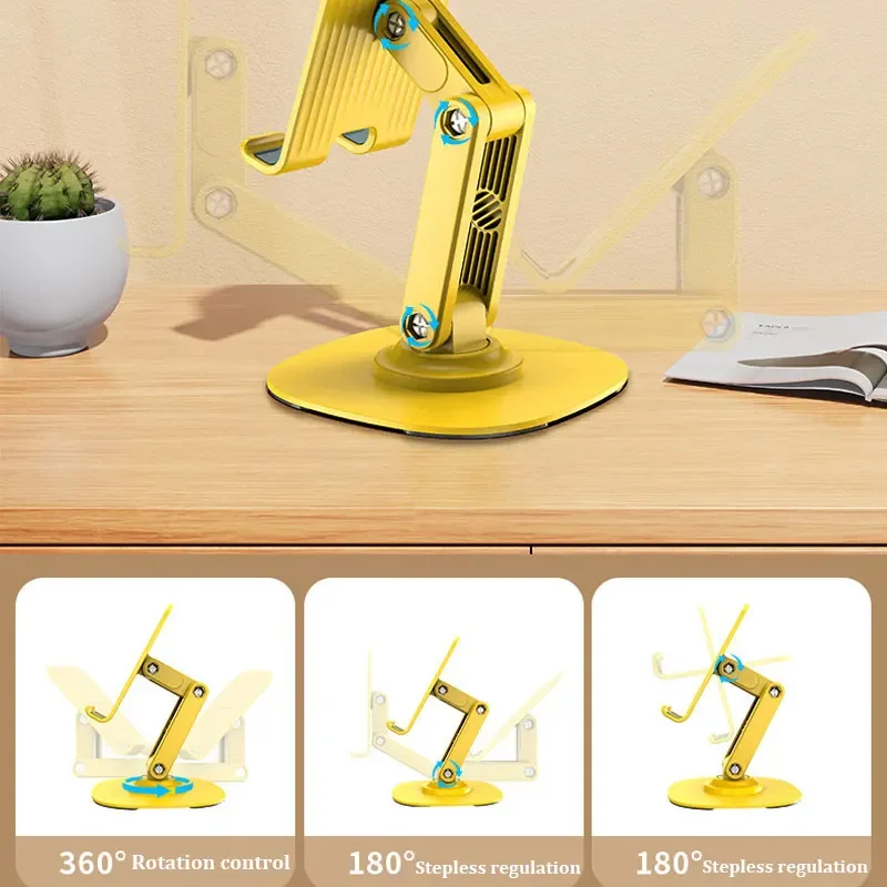 Metal 360° rotating mobile phone holder Foldable desktop mobile phone support Lazy tablet portable mobile phone support stand