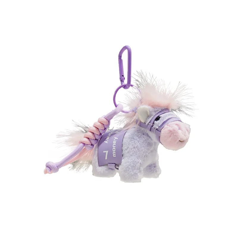 Nouveau produit Original: argent, année du cheval, pendentif de poupée en peluche, porte-clés mignon, cadeau de poupée