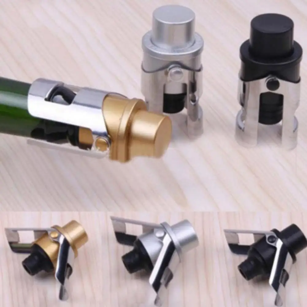 

Vacuum Champagne Stopper with Pressure Pump StainlessSteel Leak-proof Keep Fizz Sparkling Wine Bottle Plugs Sealer Silicone Caps