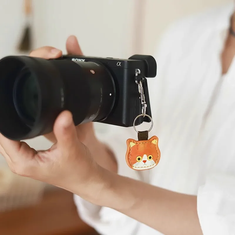 Leather Key Chain Cute Cat Pendant Pencil Case Decoration Hanging Book Bag Pendant Keychain Chain Doll Mobile Phone Pendant