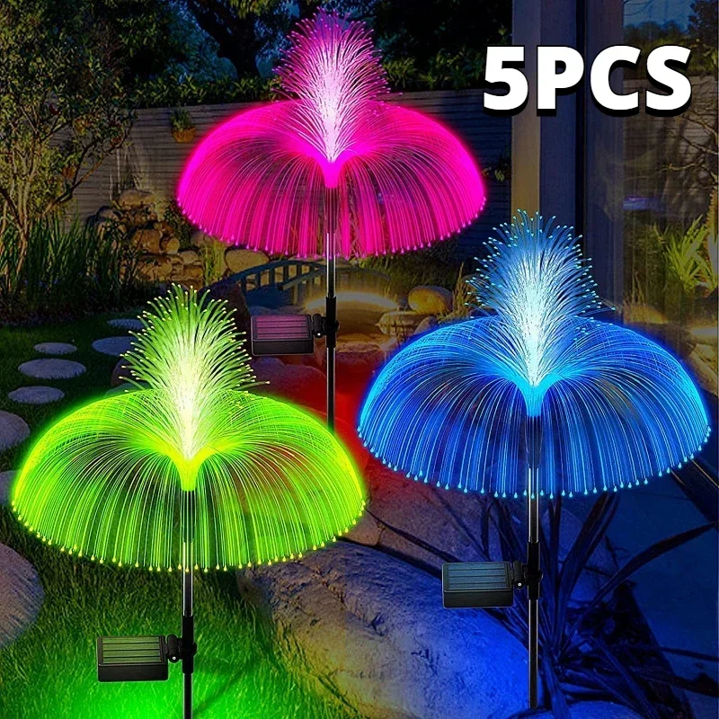 

Solar Garden Flower Lights LED Outdoor Waterproof Decor Jellyfish Stake Lights For Pathway Patio Lawn Yard Garden Decoration