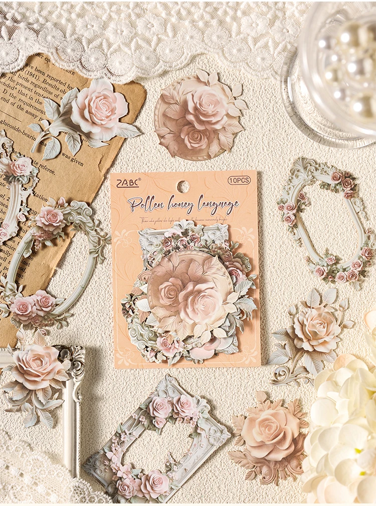 Journal GO Scrapbooking DIY 3D-Aufkleber, Blumenalbum, Journaling-Zubehör, Hobby-Album, Karte, DIY, florale Aufkleber, 10 Stück – Detail 14