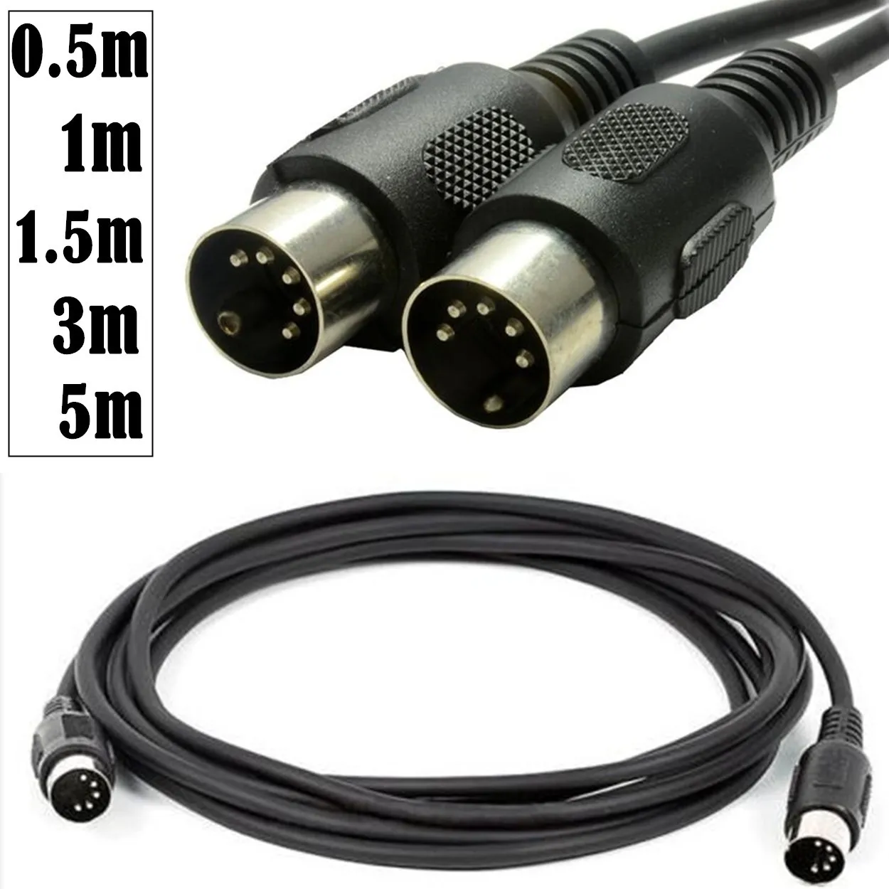 Cable de extensión MIDI MIDI de 5 pines DIN macho a hembra Cable MIDI de Audio 1,5 m 3m para teclado MIDI sintetizador órgano guitarra eléctrica