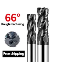 HRC66 4 Flute Roughing End Mill For Stainless Steel Aluminium CNC Milling Cutter Metal Tool 6mm 7 8 10 12MM 20MM Rough Machining