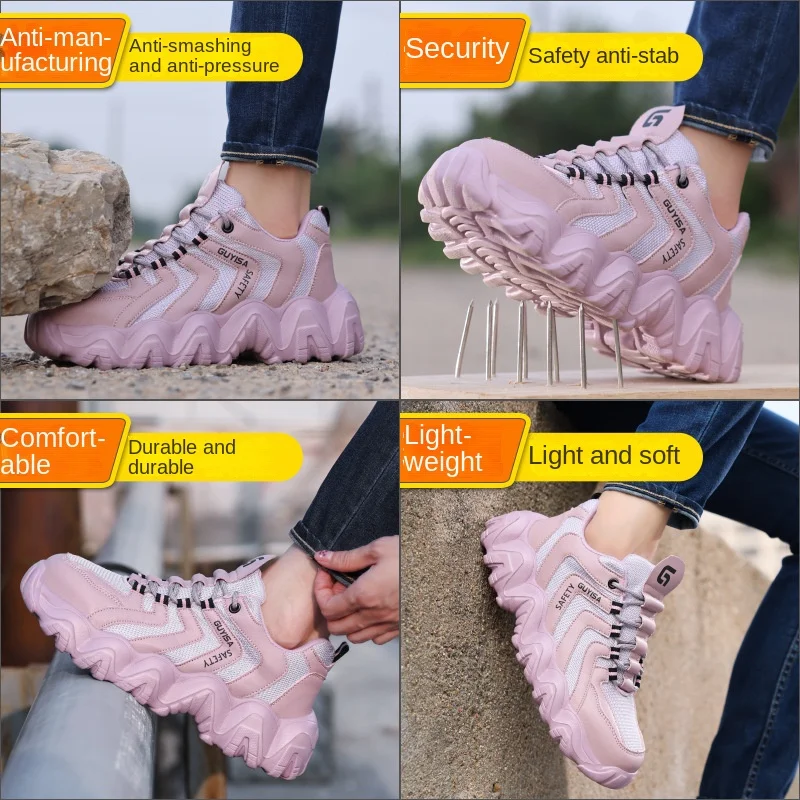 

Women's Safety Shoes Sports Shoes, Anti Smashing and Anti Piercing Lightweight and Comfortable Steel Toe Cap Seasonal Work Shoes