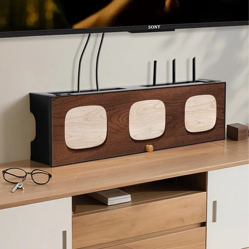 صندوق منظم راوتر واي فاي مع حامل على الحائط، خزانة إدارة الكابلات متعددة الأغراض لـ ModemHome OfficeCord Hider، غطاء مهوية #3