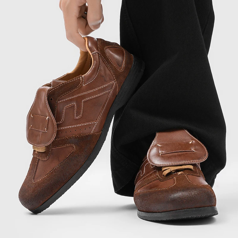 Men Casual Shoes PU Splicing Flat Bottom Comfortable Breathable Classic Men Casual Shoes Size 38-46
