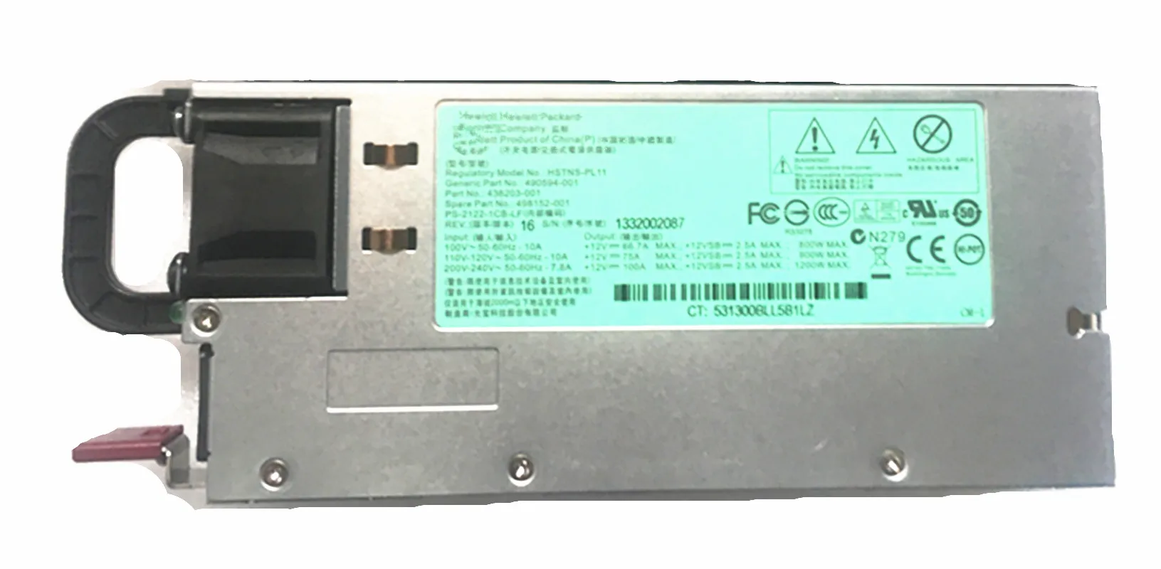 

1200W DL580G7 power supply 438203-001 498152-001 490594-001 500172-B21