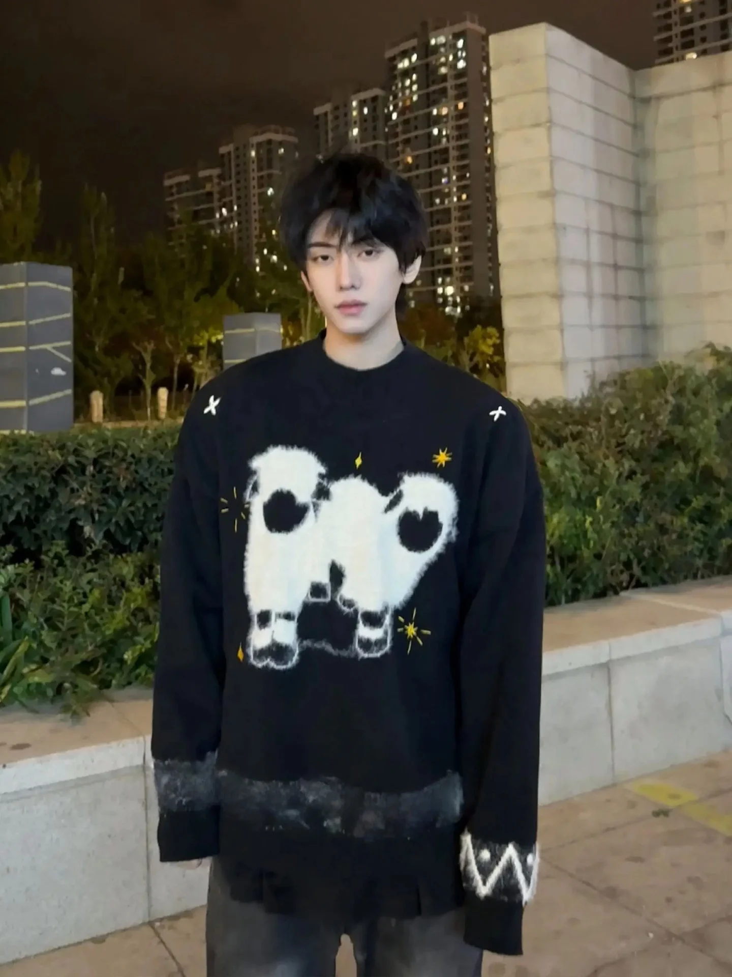 

Soft Woolen Knitted Sweater Couple Warm Casual Sle Long Sve round Ne Pullover Men Women Autumn Winter High Quali Yarn