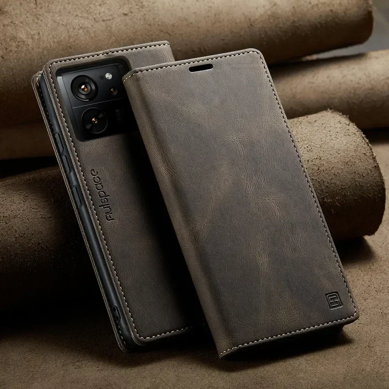 For Xiaomi 13T 14T Pro 14 5G RFID Leather Flip Magnetic Case For Redmi Note 13 14 Pro 14s 12 13C Poco X7 X6 M6 C65 Wallet Cover