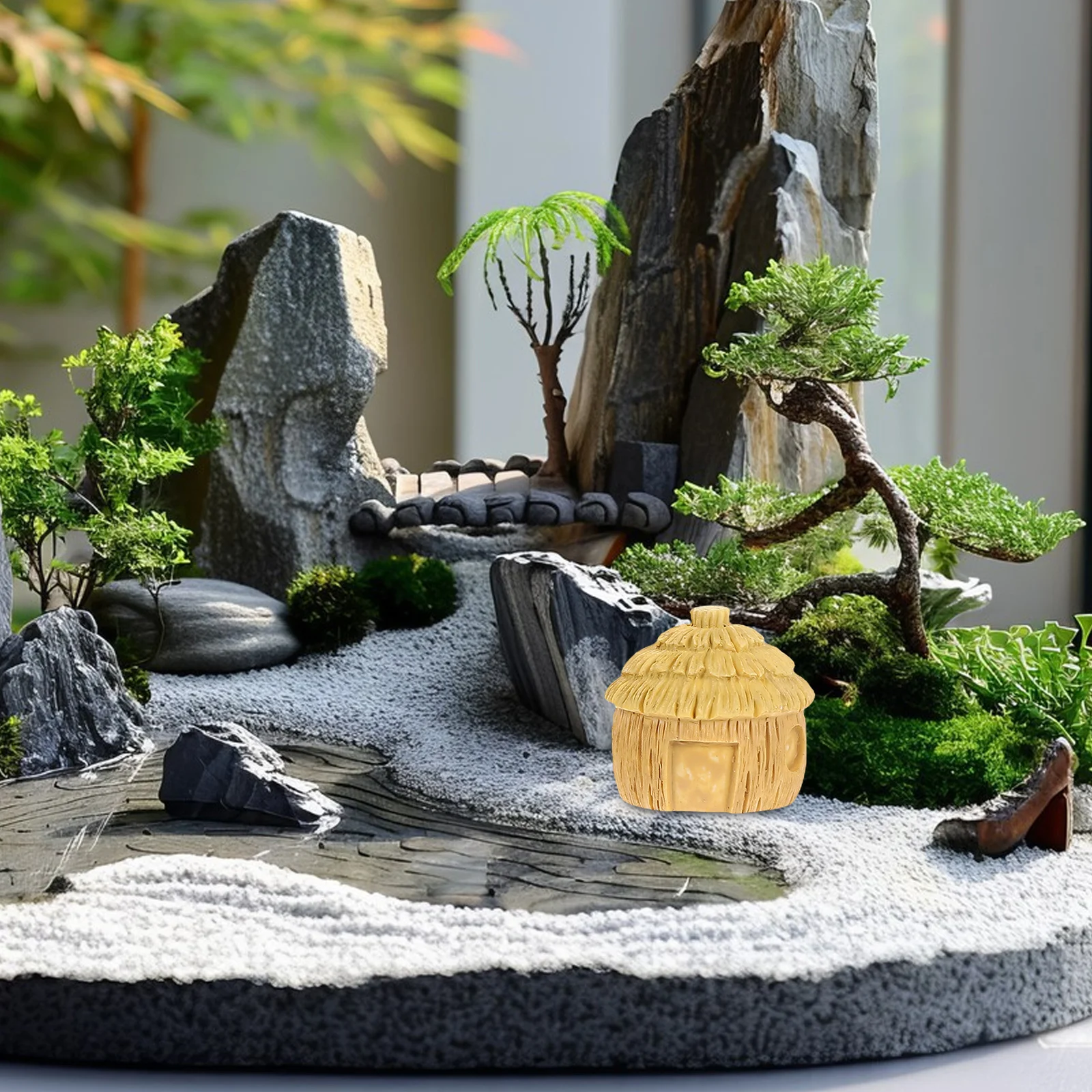 

4Pcs Miniature Resin Cottage Houses Detailed European Style Durable Tiny Ornaments Micro Landscape Fairy Garden Figurines