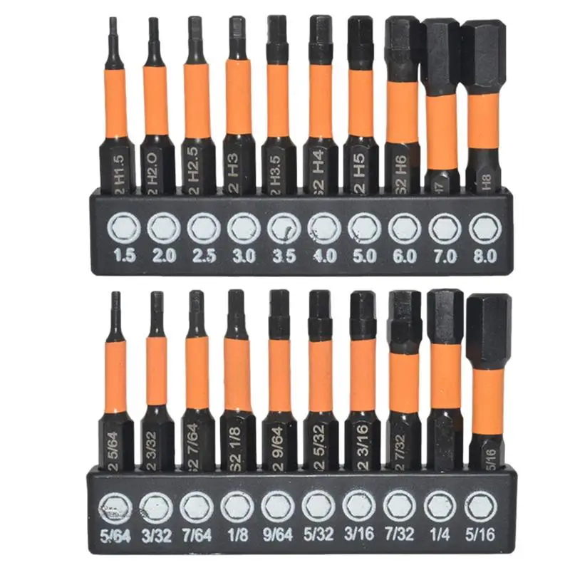Hex Allen Wrench Screwdriver Grupo Brocas Bit Holder Tool Sets Quick Change Bit Holder Hex Head 20 Pcs