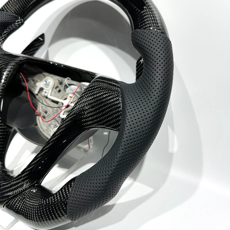 Factory direct D-type sports full leather car steering wheel piano black decorative steering wheel