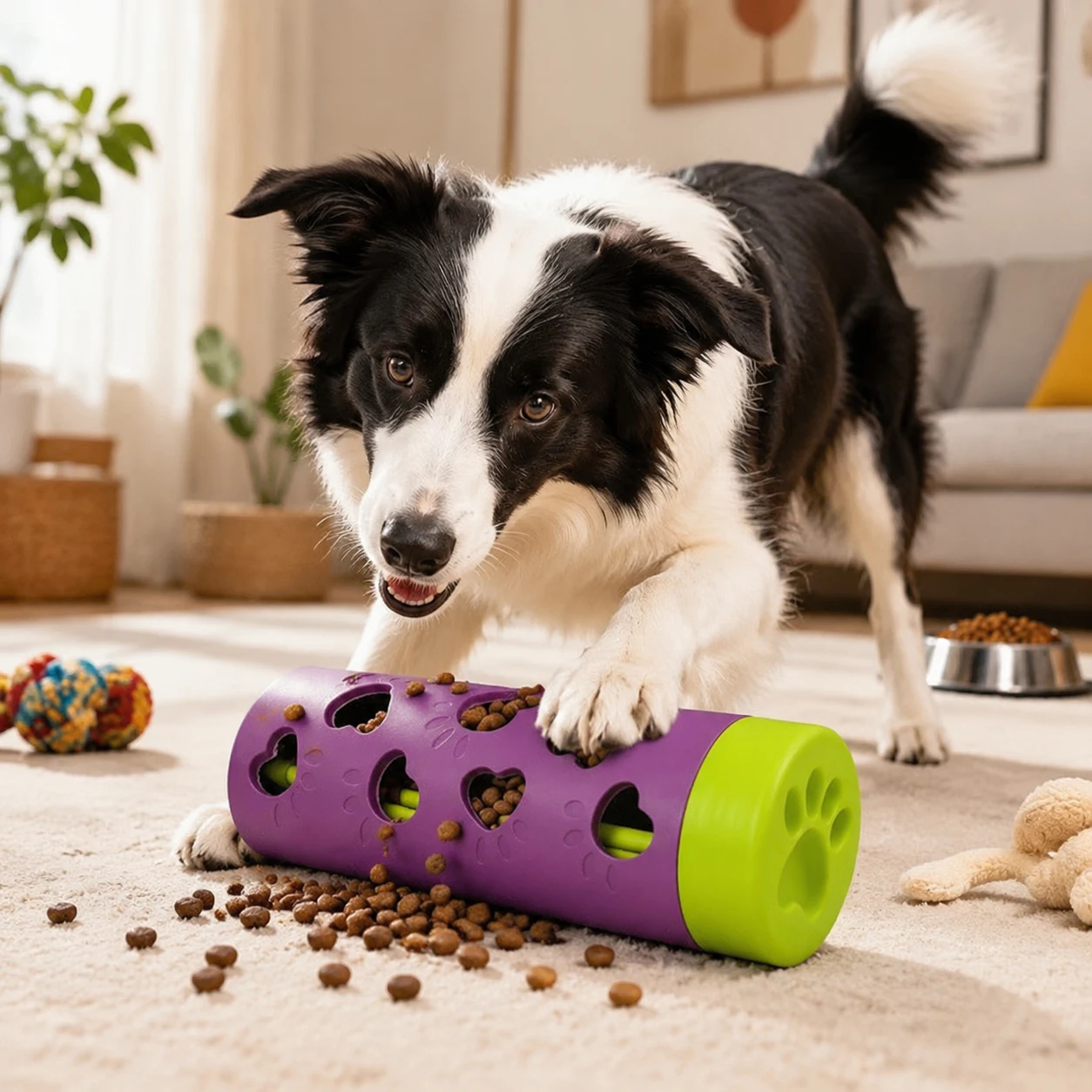 Durable Dog Toy Indestructible Chew Puzzle Feeder Heart Hole Interactive Slow Food Leakage Training Toy For Small Medium Large D