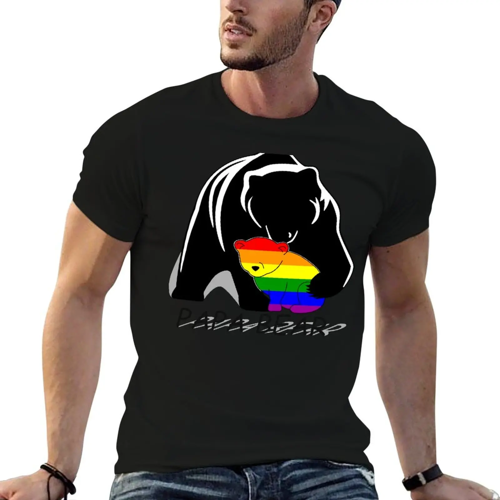 Gay Pride Papa Bear T-Shirt t shirts for man cotton funny man graphic t shirt t shirt man cotton T-shirt