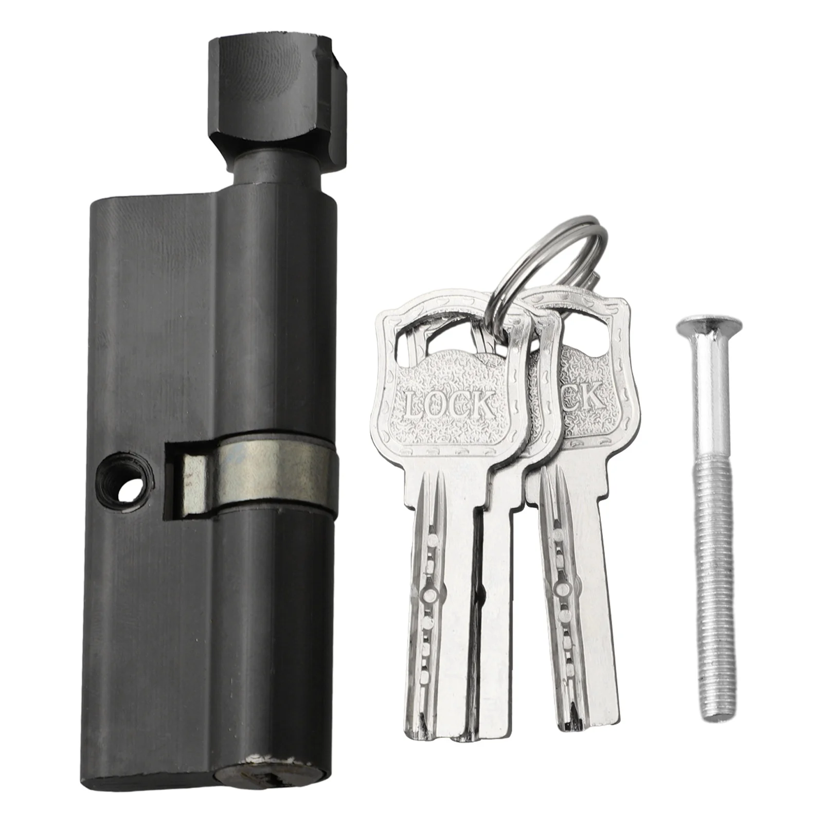 30-10-30mm Size Home Security Door Lock Cylinder 1 Fixing Screw Included 3 Keys Included Both Side Key Operated