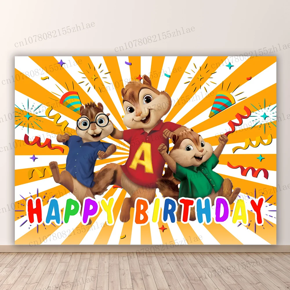 

Alvin and the Chipmunks Photo Backdrop Birthday Party Photography Backdrop Baby Shower Photo Background