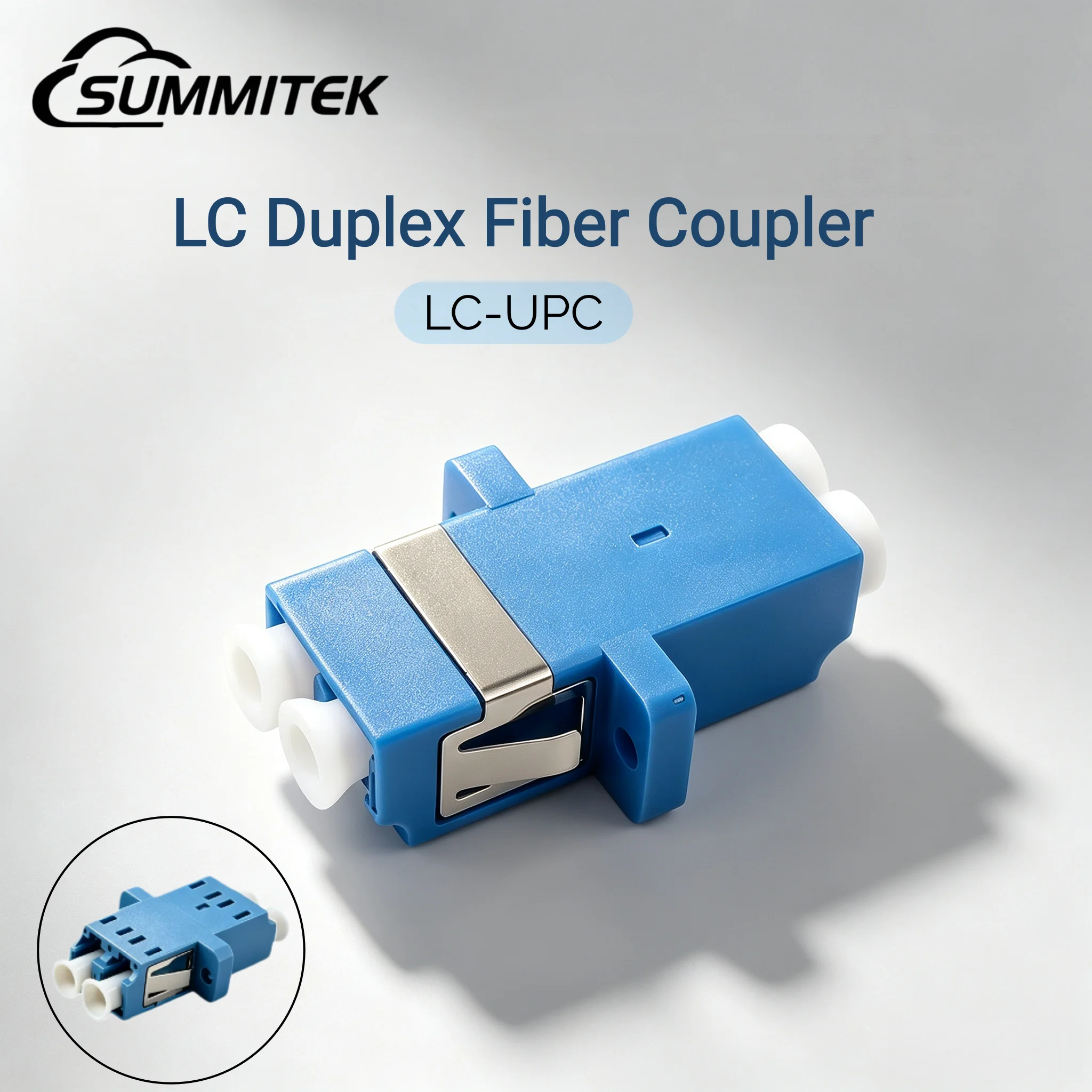 SUMMITEK 10PCS 50PCS Fiber Optic Connector Adapter LC/UPC Plastic Duplex Coupler Single Mode Simplex LC-LC SM Coupler FTTH Tool