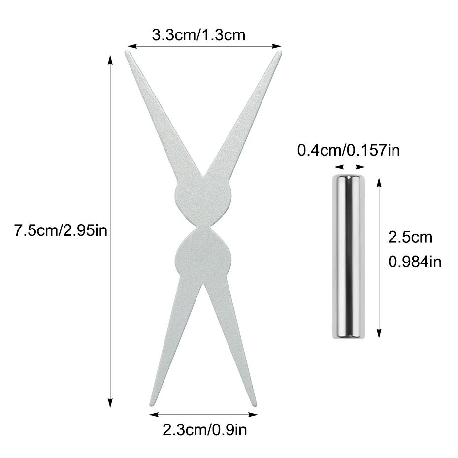 Ensemble d'aimants œil de chat, 2 pièces, outils magnétiques pour ongles en forme de ciseaux à Double tête, effet de pointes françaises, vernis Gel magnétique, manucure pour Nail Art