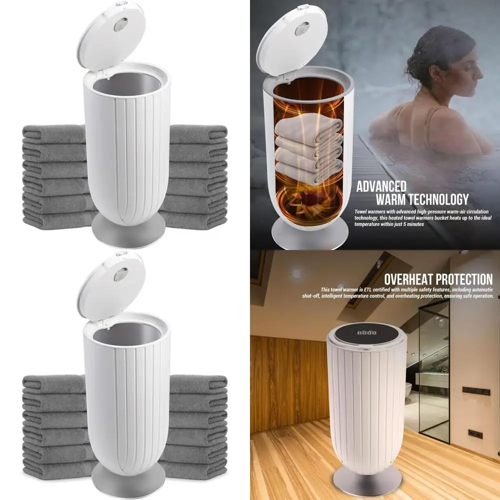 

Подогреватель для полотенец в ванную комнату с нагревом за 5 минут, 4 секции, автоматическое отключение, ароматерапия, ночник, сертификат ETL, для полотенец, пледов, одеял