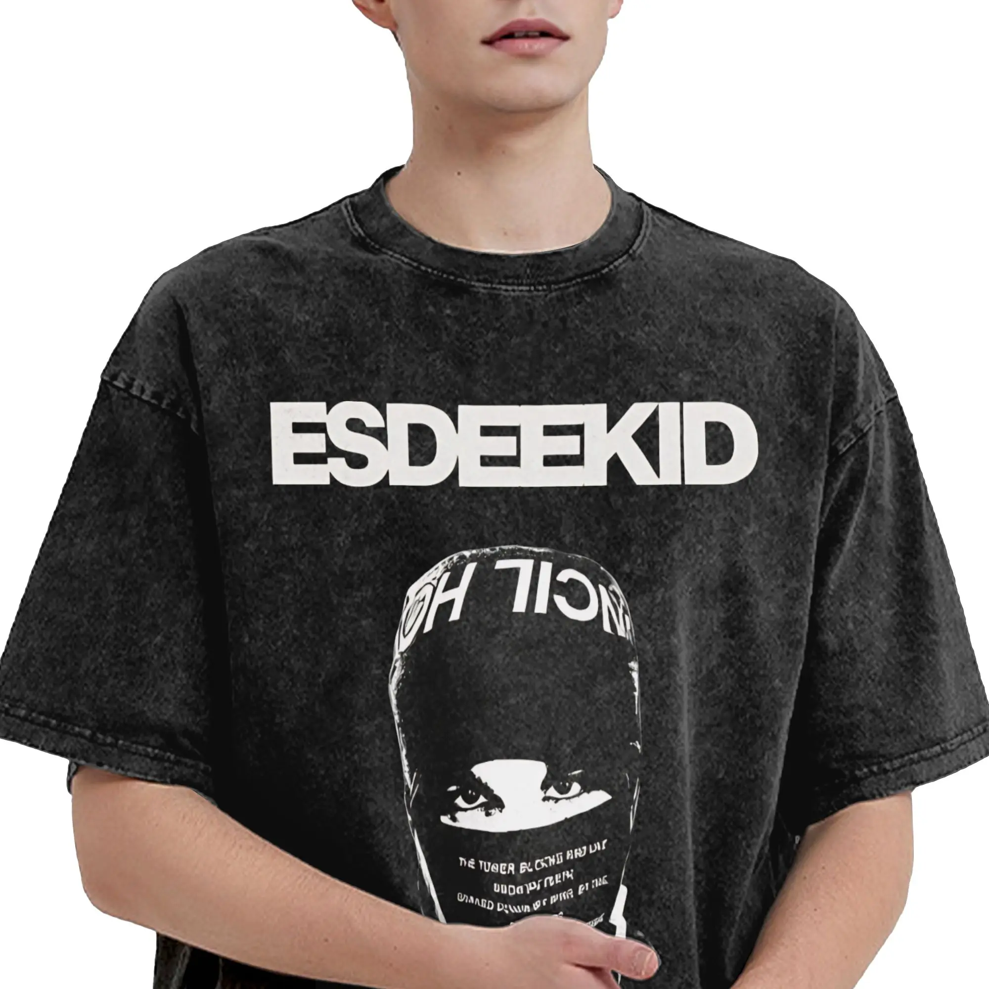 Graphic Printed EsDeeKid Rebel Rapper  Washed T Shirt Accessories Harajuku T-Shirts  for Men Women Tee Shirt