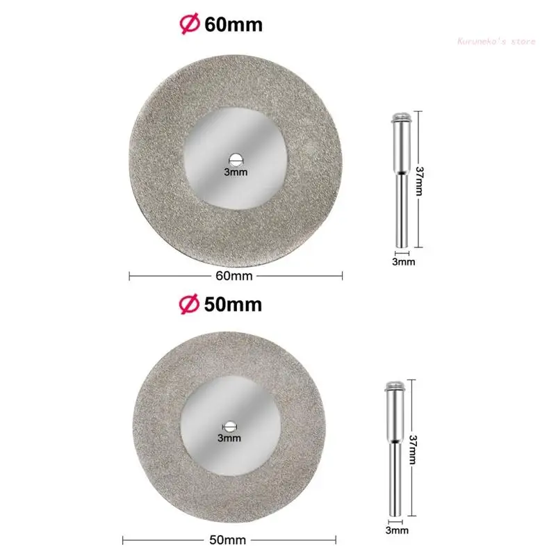 50/60Mm ตัดแผ่นเพชรจานเจียรเลื่อยวงกลม3Mm Shank Mata Bor HX6D