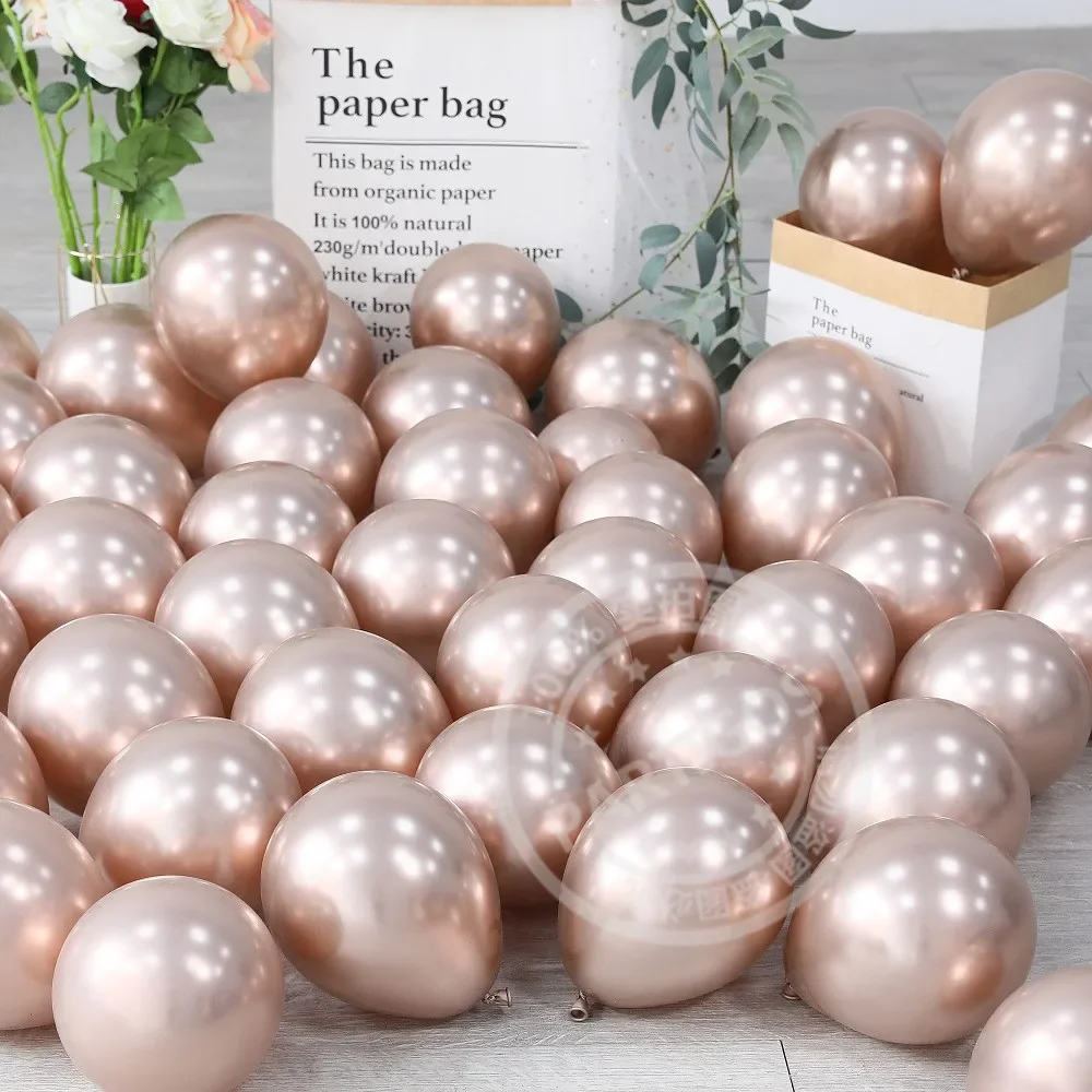 25/50pcs 5 Inch Chrome Champagne Rose Gold Lilac Black Metallic Balloons Wedding Birthday Baby Shower Decorations