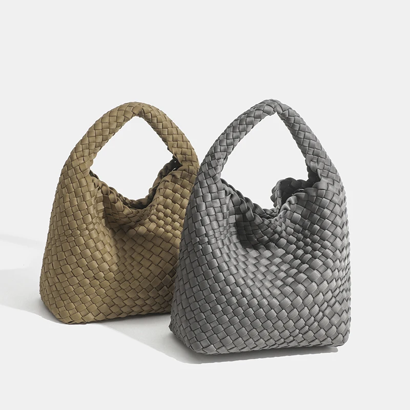 

Women Classic Fashion Woven Embossed Totebag Soft Nylon Small Top-Handle Shoulder Bag Casual Daily Handbag