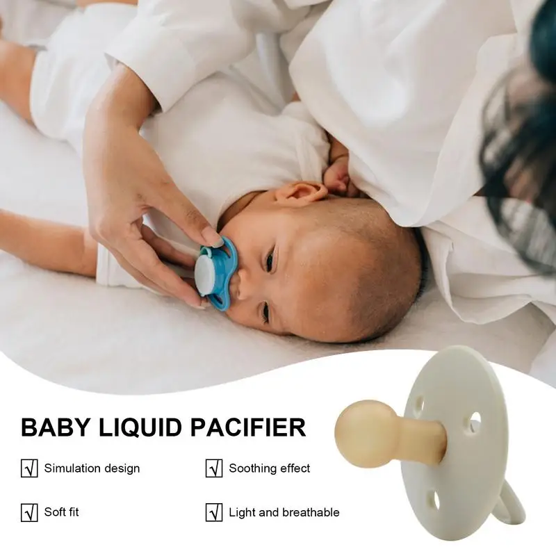 Liquid Silicone Nipple Soother Soft Breastlike Pacifier Baby Pacifier Toys Multipurpose Soothing Pacifier Baby Teething Toys For