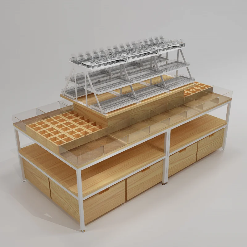 Изготовленная на заказ подставка для демонстрации ювелирных изделий из дерева и металла с легкими крючками из ламината для хранения сережек и сережек