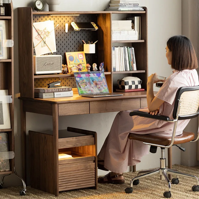 Black walnut wood combination Home computer desk Writing desk