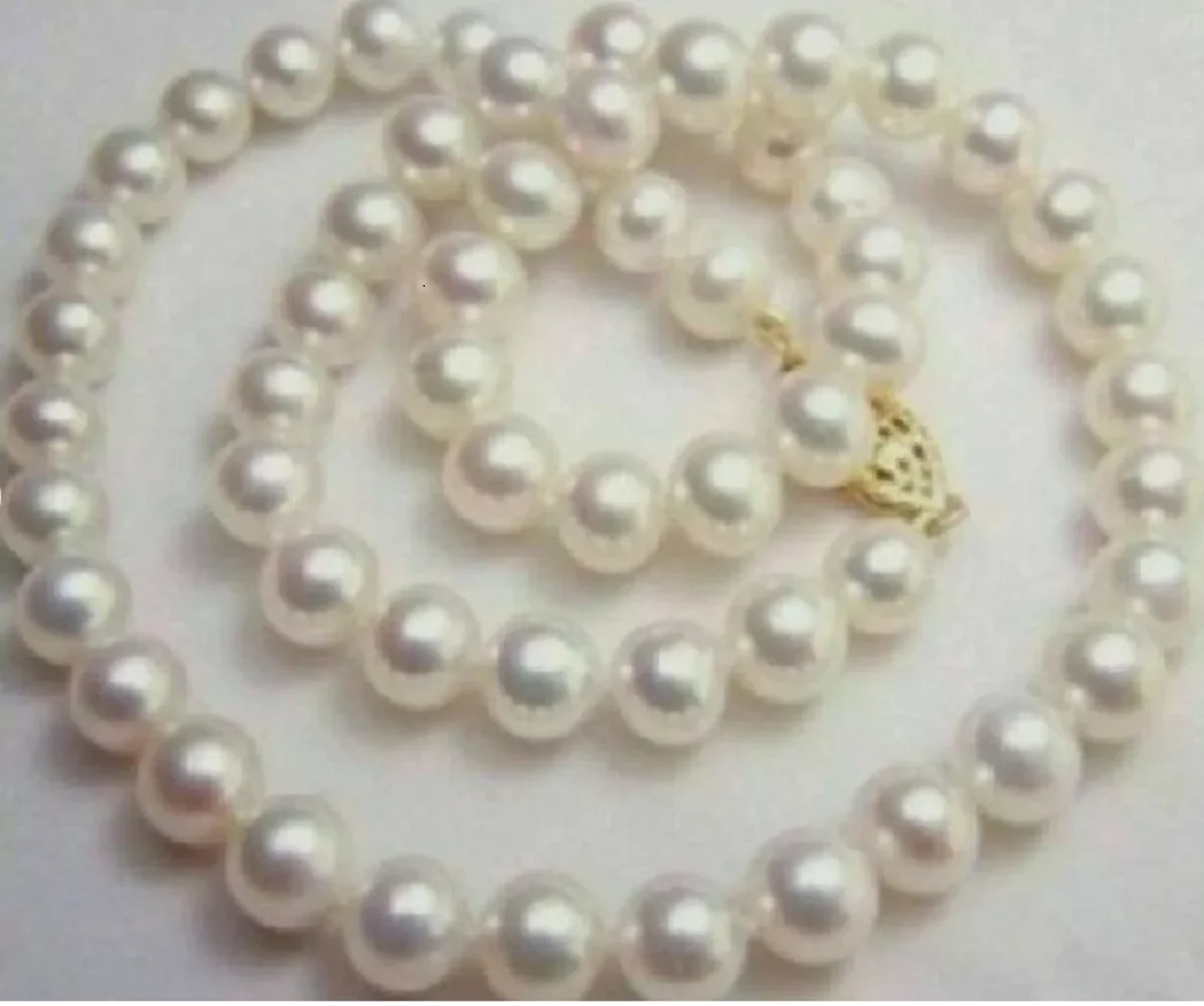 

18 inch AAAA Japanese Akoya 9-10mm white pearl necklace 14K 20in 24in 26in 28in 30inin