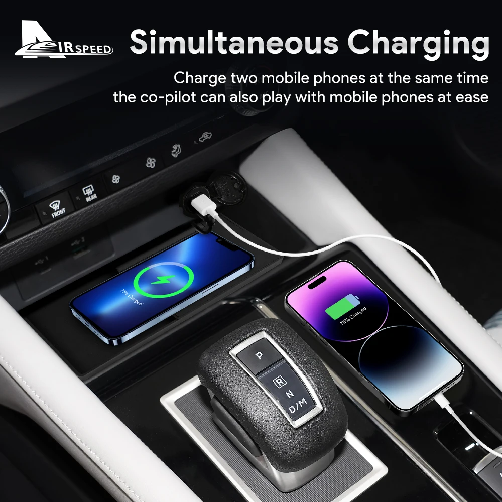 Car Wireless Charger For Mitsubishi Outlander 2022 2023 2024 PVC Mobile Phone Charging Holder Fast Wirelessly 15W Board