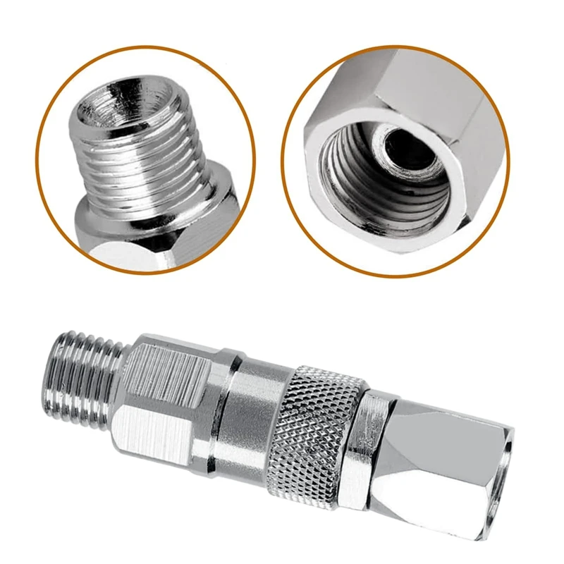 Junta giratória de 2 pces para pulverizador mal ventilado da pintura, junção giratória do pulverizador de 1/4 Polegada 360 graus, para mangueira dos pulverizadores da pintura de graco