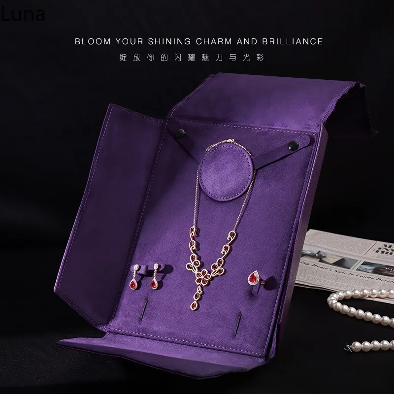 Premium Velvet Jewelry Gift Box, Eid Gift for Her, Organizer for Necklace Ring Pendant Earring, Jade & Gemstone Case